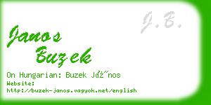 janos buzek business card